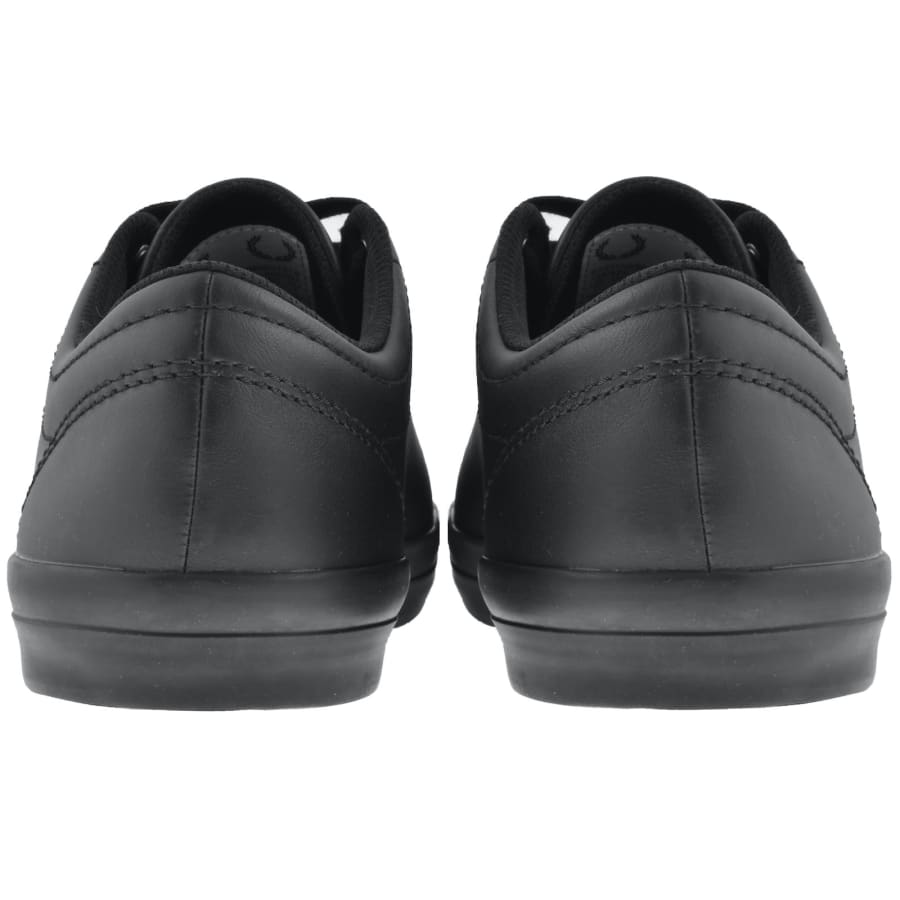 Fred perry black leather trainers on sale